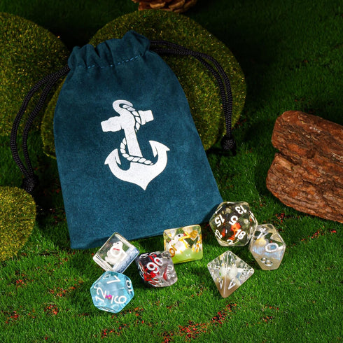 Cusdie 7-Die DND Dice | Polyhedral Dice Set Filled with Animal for Dungeons and Dragons