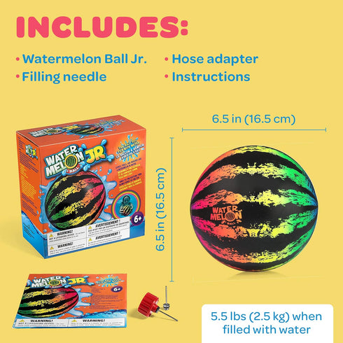 Watermelon Ball JR - Durable Pool Toy for Underwater Games, Perfect for Water Parties, Ages 6+