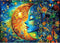 Moon Puzzles for Adults 1000 Pieces Blue Girl Face Art Flowers Puzzle