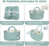 Portable Diaper Caddy Organizer for Baby, Cotton Rope Nursery Storage Bin, Light Green Tote Bag for Changing Table