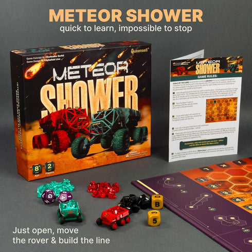 2 8 Queensell Meteor Shower Board Game for Adults and Kids - Fast Strategy Game - Player Tabletop Game Educational Toys