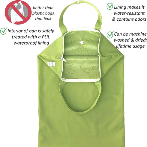 MOM & BAB Wet Bags for Baby Cloth Diapers, Swimsuits and Towels, Travel, Diaper Bag, Wet Dry Bag for Breast Pump Parts