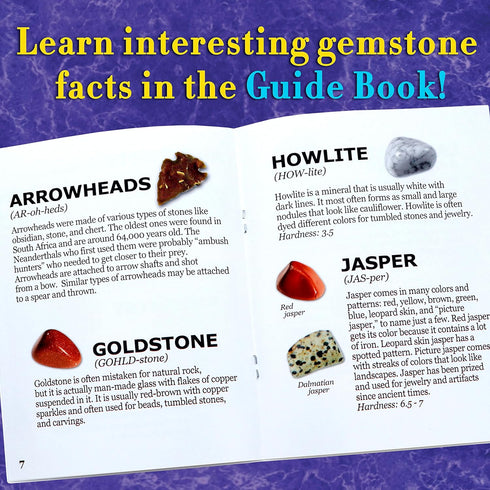 DANCING BEAR Gem Dig Kit - Excavate 16 Gems & Crystals, STEM Education Gift Set for Kids