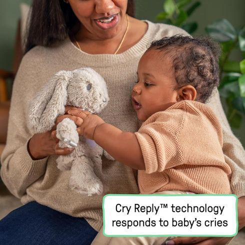 8 0+M Ingenuity Sylvi Cuddle Pal Daytime Baby Soother, Cry Activated, Soothing Songs, - Plush Bunny