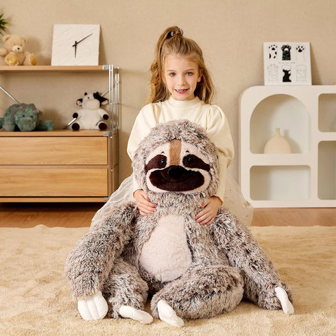 EARTHSOUND 30" Giant Sloth Stuffed Animal Plush Toy - Jumbo Cute Soft Fluffy Plushie for Kids and Girlfriend