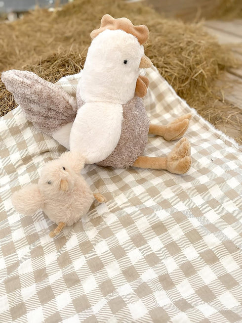 MON AMI Hester The French Hen Stuffed Animal - 13” Chicken Plush Toy, Farm Animal, Great Gift for Kids of All Ages