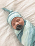Waves Pattern Large Premium Knit Baby Swaddle Blanket by Copper Pearl