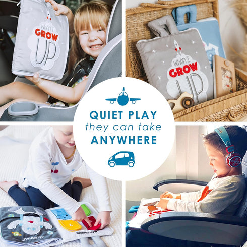 Curious Columbus Quiet Book, Fabric Busy Book for Toddlers 3-5, Montessori Travel Activity for Kids