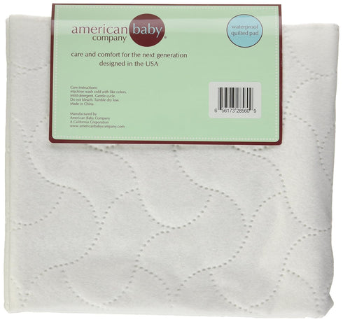 American Baby Company Waterproof Embossed Quilt-Like Flat Bassinet Protective Pad Cover, White, 15" X 33"