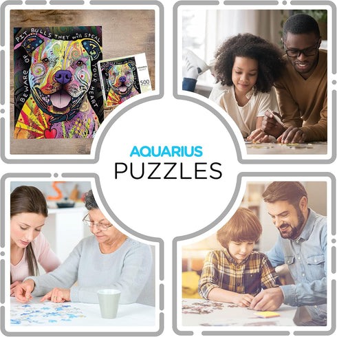AQUARIUS - Dean Russo Beware Pit Bull - 500 Piece Jigsaw Puzzle