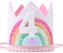 Birthday Rainbow Girl Crown, Birthday Hat for Event Party Supplies and Photo Props