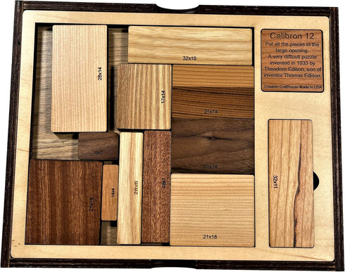 Creative Crafthouse Impossible Brain Teaser for Adults - Calibron 12 Brainteaser - Very Difficult Wood Puzzle