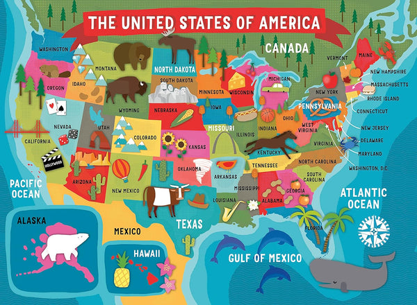 Ceaco - 100 Piece Jigsaw Puzzle - USA Map