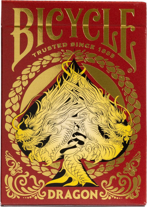 Bicycle Red Dragon Gold Foil Premium Playing Cards, 1 Deck