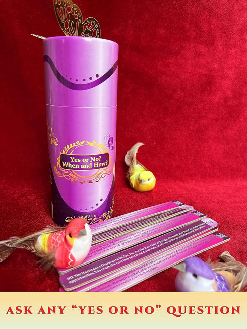 Yes or No? When and How? Oracle Sticks for Tarot Reading, 100 Inspirational Messages on 50 Fortune Telling Sticks, Icebreaker, Fun Party Game (Pink)