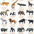 Flormoon 16Pcs Mini Animals Figures - Realistic Wild Animals Toys for Learning Educational Birthday Party Gifts