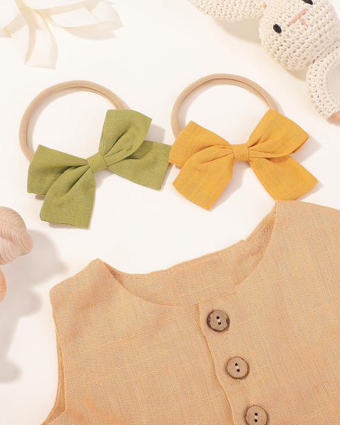 jollybows 20pcs Baby Girls Nylon Hair Bows - Headbands Elastic Hair Accessories for Kids Infants Newborn