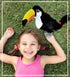 DolliBu Toucan Plush - 8 Inch Super Soft Stuffed Animal, Cute Tropical Rainforest Bird Toy for Kids, Teens, Adults