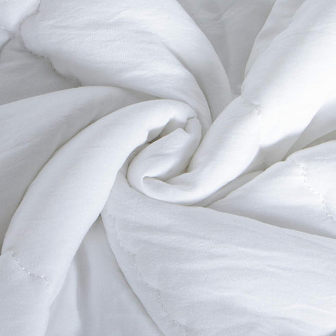 BEDSUM 100% Brushed Microfiber Down Alternative Toddler Comforter, Ultra Soft Lightweight and Warm Breathable Crib Quilted Blanket for Nursery Stroller Bed, 39x47 Inches, White by BEDSUM