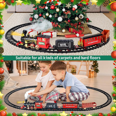 Sets Set 4 5 6 7 8 AuroTops Christmas Train for Around The Tree,Kids Train Steam Trains for Boys Girls,Sounds & Lights
