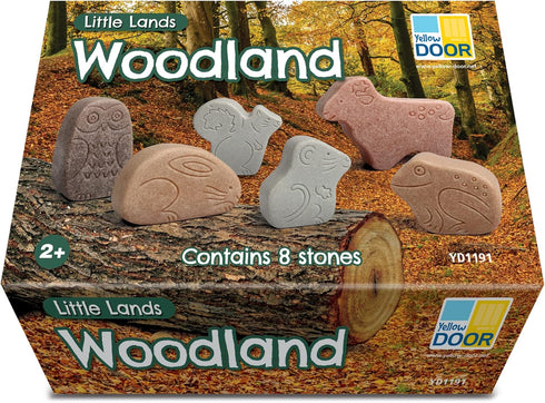 Yellow Door Little Lands – Woodland, Set of 8 Stone Figures for Kids