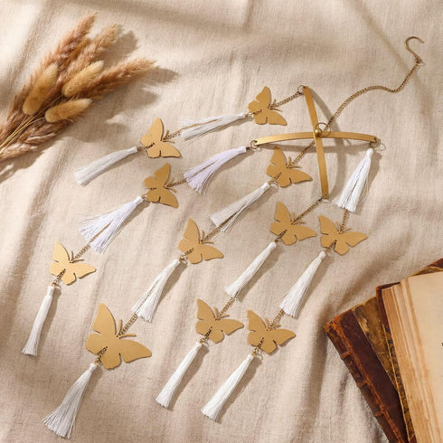 Colingmill 4210 Inch Butterfly Crib Mobile Handmade Brass Ceiling Hanging for Baby Nursery Girls Butterfly Hanging
