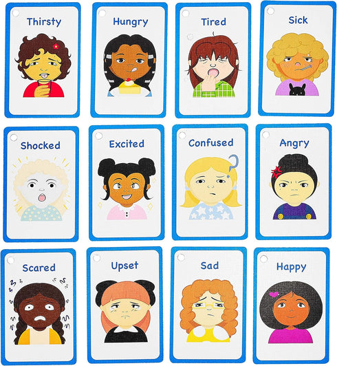 My Feelings and Emotion Girls Flash Cards - Visual Aid for Special Ed, Autism, Speech Delay