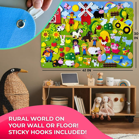 QUOKKA Farm Felt Board, Social Emotional Learning Activities for Kids 2-5 Years, Educational Toy for Toddlers