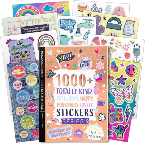 Fashion Angels 1000+ Kindness Stickers for Kids, Positive Affirmation & Mental Health Stickers - 40-Page Sticker Book