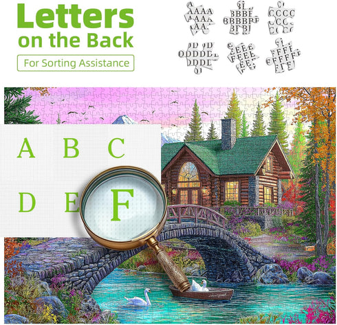1000 (27.5x19.7 Inch) Blueforest Piece Jigsaw Puzzle for Adults - Challenging Stone Bridge Cottage Landscape, Autumn