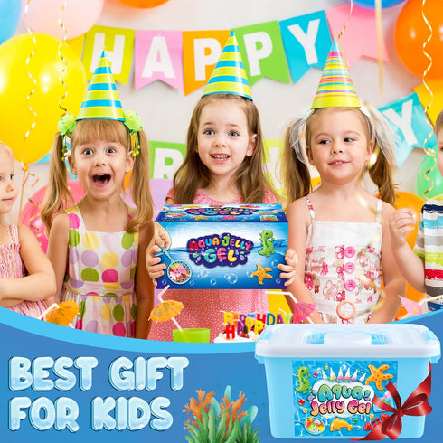 10PCS 6 7 8 9 10 Magic Gel Water Elf Toy Kit, Aqua Fairy Water Gel Kit for Kids with Aqua Jelly Gels & Animal Mold