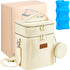 Pack 6 Breastmilk Cooler Bag with Ice & Pacifier Case, Large Double Layer Insulated Baby Bottle Cooler Fits Bottles