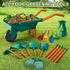 HOSPONY Set-Kids Wheelbarrow Set Set 3+ Kids Gardening Gardening Tools with Shovel, Leaf Rake, Gloves, Spray