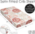 Sweet Jojo Designs Blush Pink Boho Shabby Chic Floral Girl Baby Satin Fitted Crib Sheet Infant Newborn Nursery Toddler