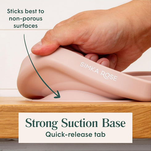 (Pack 1) Simka Rose Baby Suction Plates for Baby & Toddler Plates Silicone Plate Baby Baby Dishes- BPA Free Silicone