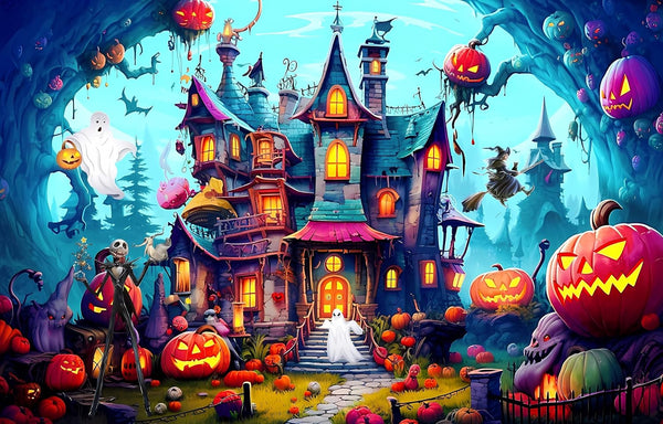 Halloween Puzzle for Adults - 1000 Pieces, Horror Haunted House Puzzle, Holiday Party Gifts
