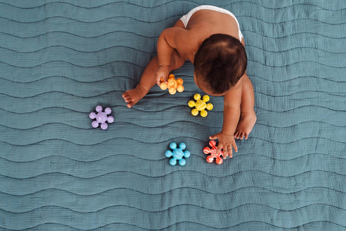 5 Pack Ubbi Joinibble Teether for Babies, Food-Grade Platinum Silicone, Soothes Teething and Massages Gums, BPA