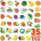 35 PCS Fruit & Vegetable Magnets, Adorable Magnetic Fruits Veggies Thick Foam