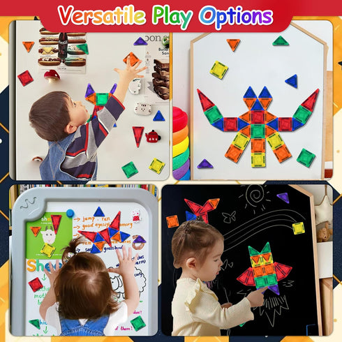 36pcs, Mini Magnetic Tiles Travel Kids Toys STEM Magnet Toy, Easter Basket Stuffer for Toddler Magnetic Blocks Building