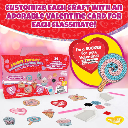 24 Pack 5D Sweet Treats Diamond Painting Kits - Goodie Bag Party Favors for Kids Birthday Party & School Classroom