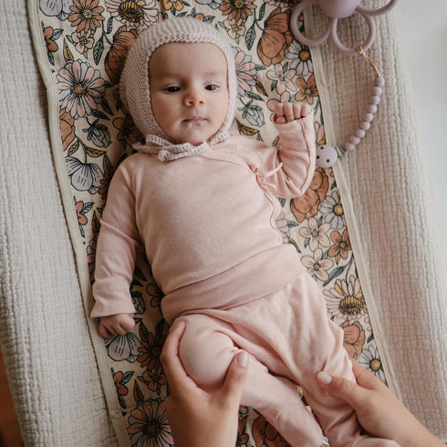 Set 3 mushie Water Repellent Changing Pad Liners | Made with Organic Cotton | of (Retro Flowers Combo)