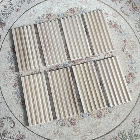 SUTIMSHE Set 8,Natural 12 Mexican Train Domino Trays of Wood Domino Racks, Domino Tiles Holders,Double Tiles