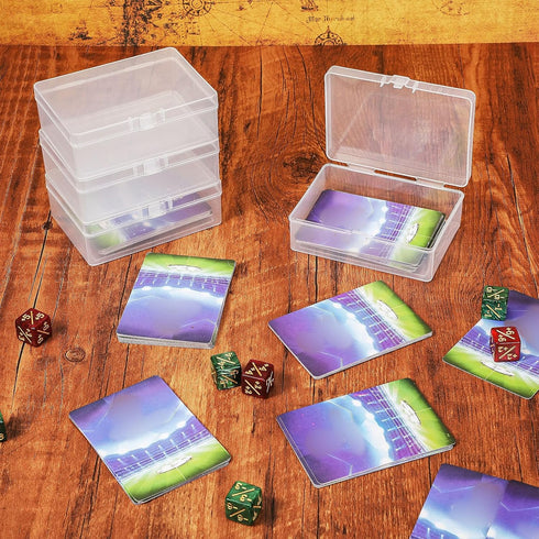 24 4.05 2.91 1.35 Inch Vicenpal Pcs Playing Card Boxes Clear Plastic Deck Cases Trading Card Storage Boxes Game Cases
