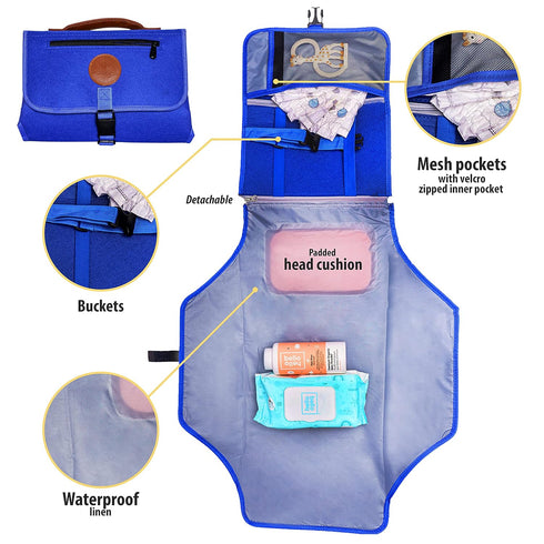 Portable Changing Pad for Baby - Diaper Changing Pad Portable - Waterproof, Foldable and Easy to Clean Travel Baby