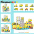 PicassoTiles Magnet Tile Building Blocks, Printed Construction Themed Toy Set with 8 Character Action Figures for Kids