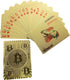 Bitcoin Waterproof Gold Playing Cards with Commemorative Bitcoin in Protective Plastic