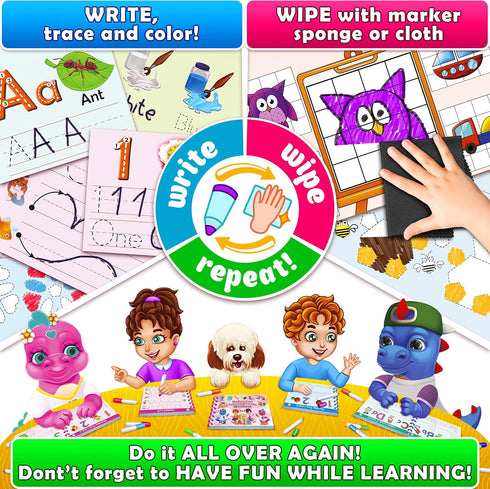 Preschool Learning Activities Workbook | ABC Learning for Toddlers, Tracing Kindergarten Resources, Busy Book, 4 Year