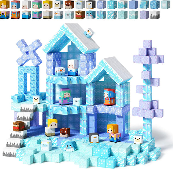 GobiDex 100PCS Magnetic Blocks Magnet Building Toys, Princess Castle Toys for Girls,