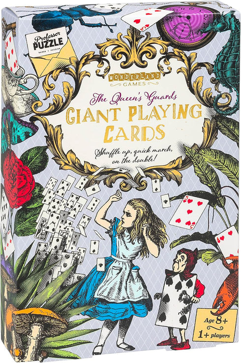 Professor PUZZLE The Queen’s Guard Giant Playing Cards - Alice in Wonderland Jumbo Cards for All Games