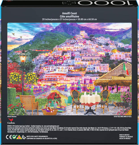 2-Pack of 1000-Piece Jigsaw Puzzles, Amalfi Coast & Japan Garden, Exclusive for Adults and Kids Ages 8+.